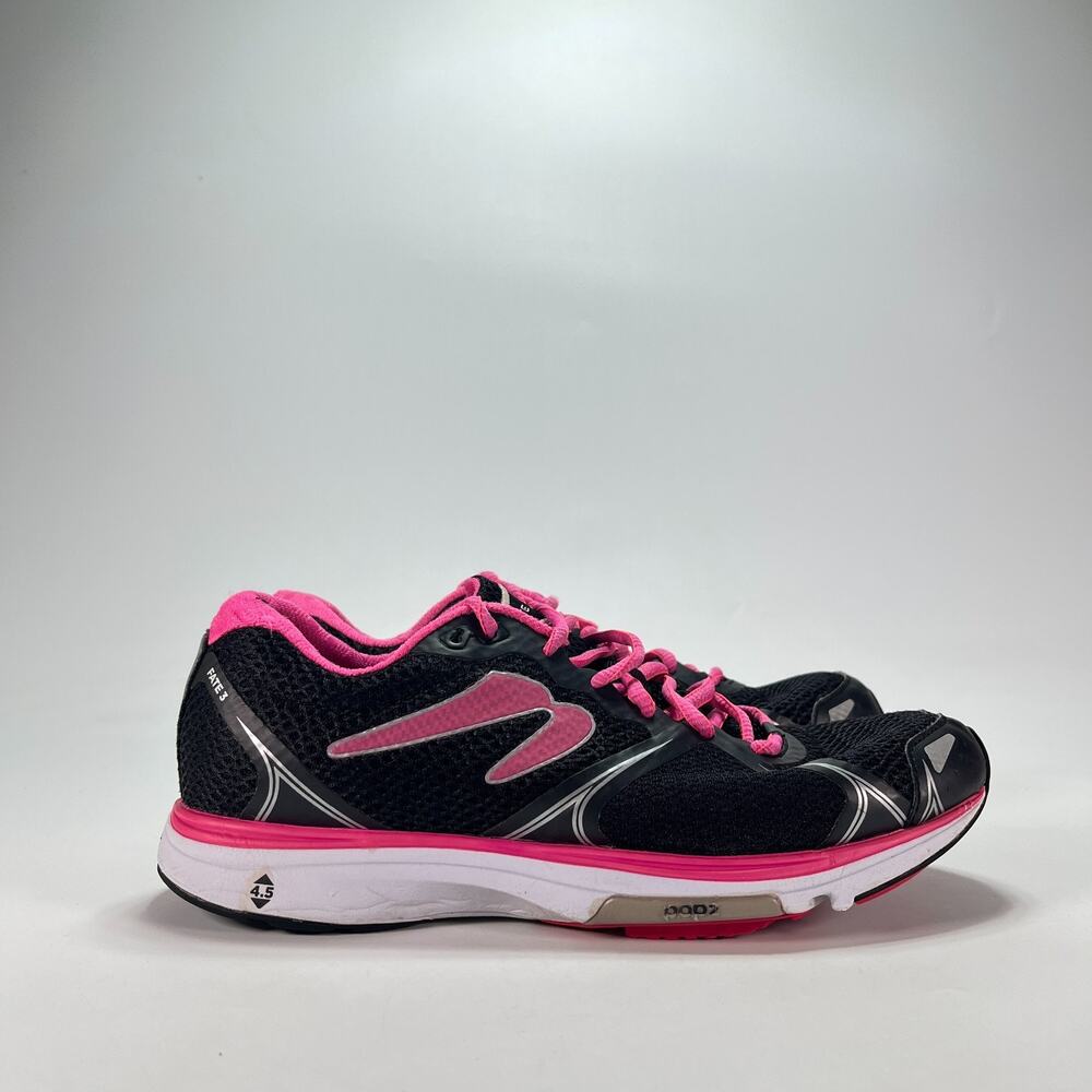 Newton Fate 3 Black Pink Silver Lace Up Athletic Road Running Shoes Women's Sz 9